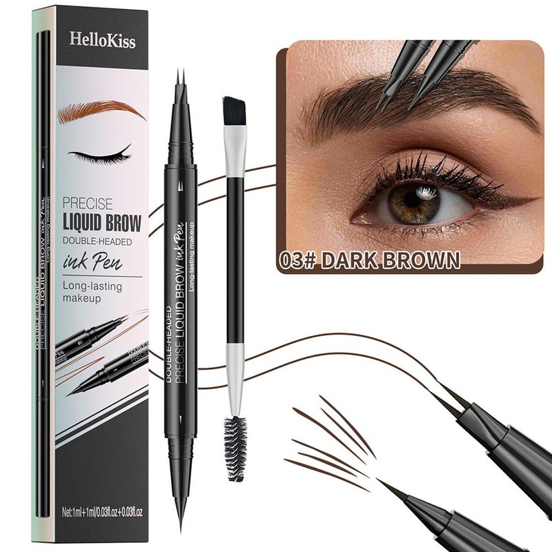 HelloKiss Natural & Smooth Wild Brow Dual-Ended Eyebrow Pencil: Waterproof, Sweatproof, and Smudge-proof